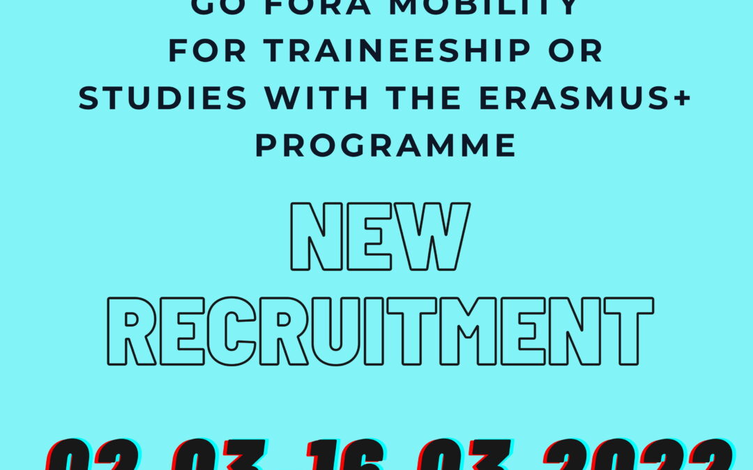 New recruitment for Erasmus+ mobilities 2022/2023