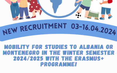 Recruitment for mobilities to Albania and Montenegro within the Erasmus+ Programme