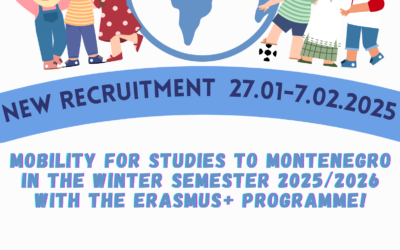 Recruitment for mobilities to Montenegro within the Erasmus+ Programme